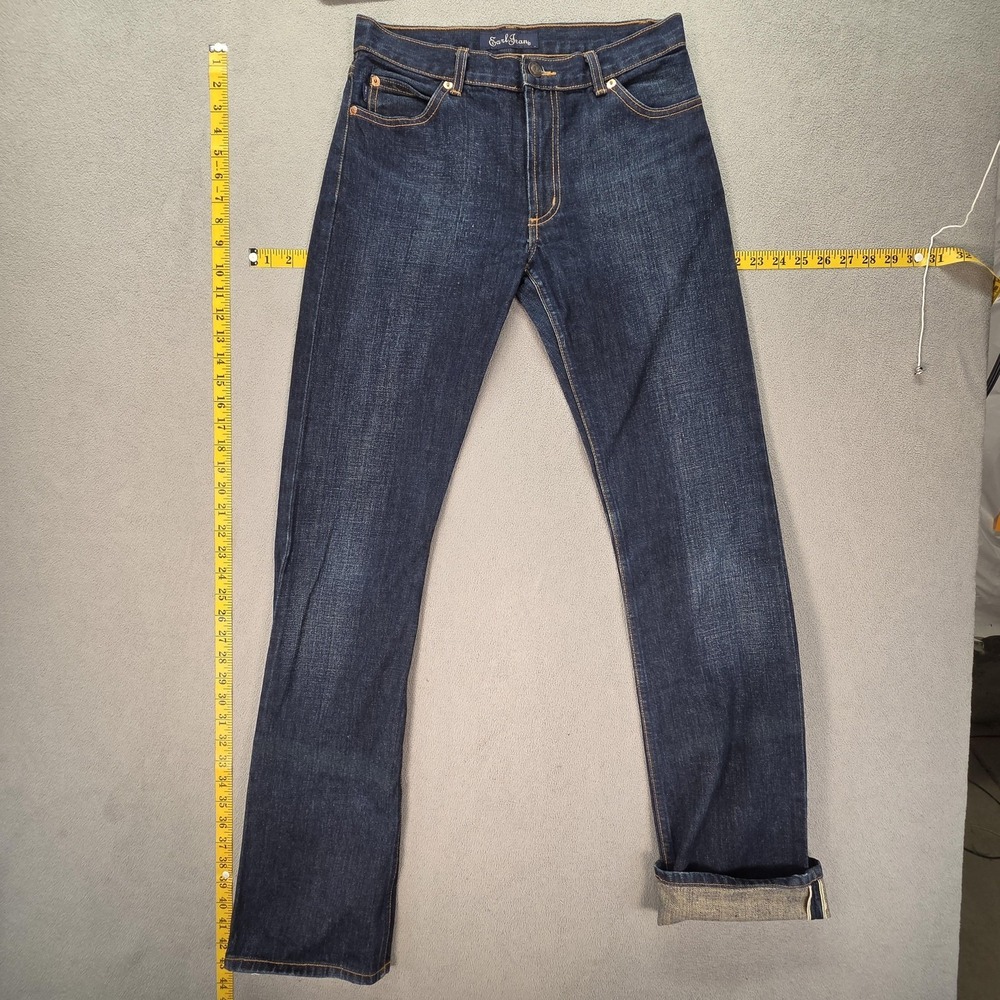 Selvedge‎ Jeans Womens 27 Blue Dark Wash Mid Rise Slim Straight USA Honeycomb